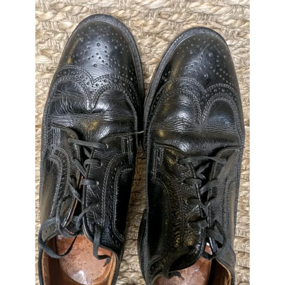 Thom McAn O’Sullivans Leather Oxford Brogue Black Dress Shoes Loafers Size 8.5